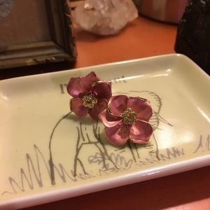 Pretty Pink Flower Earrings